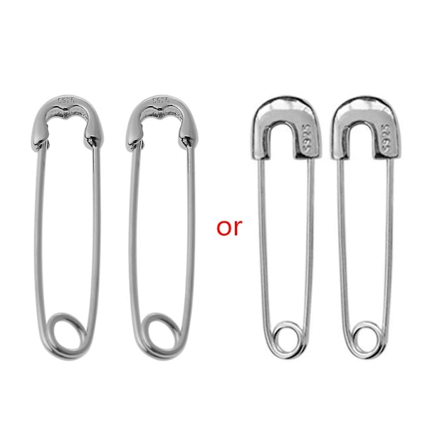 Fashion ørestikker 1 par sikkerhedsnåle øreringe øretråder studs smykkegaver Silver