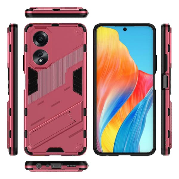 Til Oppo A58 4g Deksel Pc+tpu Støtsikkert Stativ Telefondeksel Rose