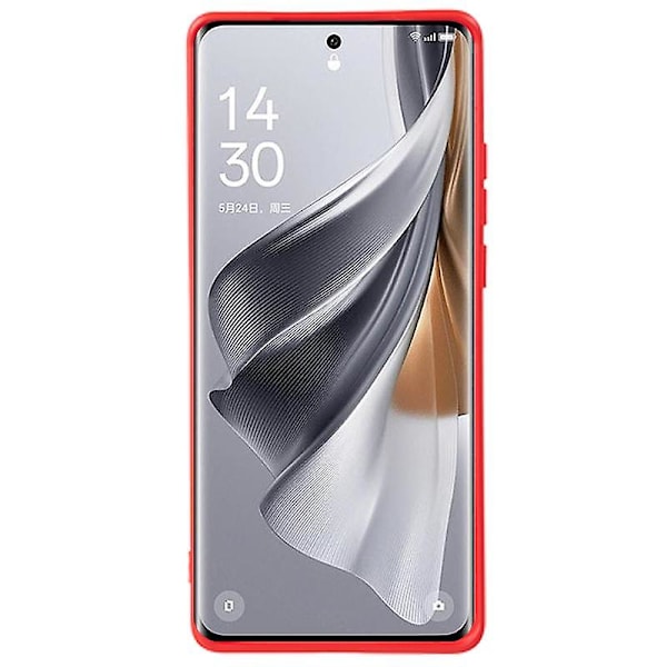 För Oppo Reno10 5G Gummerat TPU- phone case Candy Color Fiberfoder Anti- cover Red