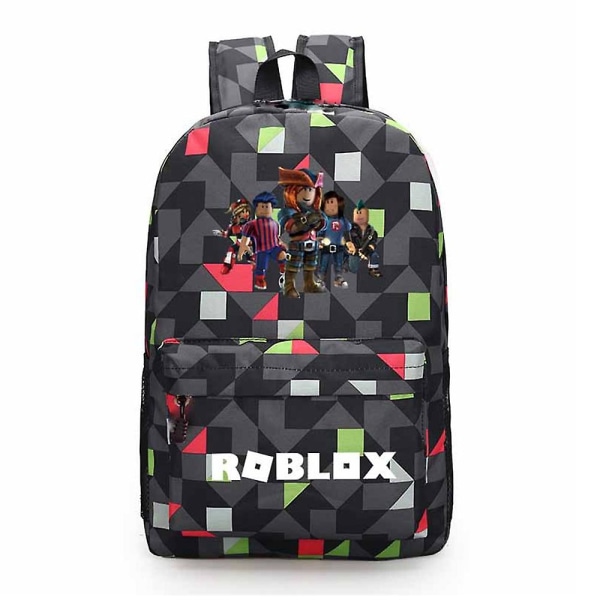 Roblox tema rygsæk skoletaske til teenagere piger drenge børn bog bærbar taske Vandtæt åndbar letvægts college rejse rygsæk Diamond Red