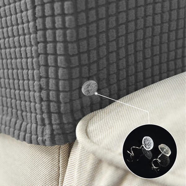 Sett med 2 plysj-armlenebeskyttere i polyester for sofa, til hjem og kontor, turkisblå Light Grey