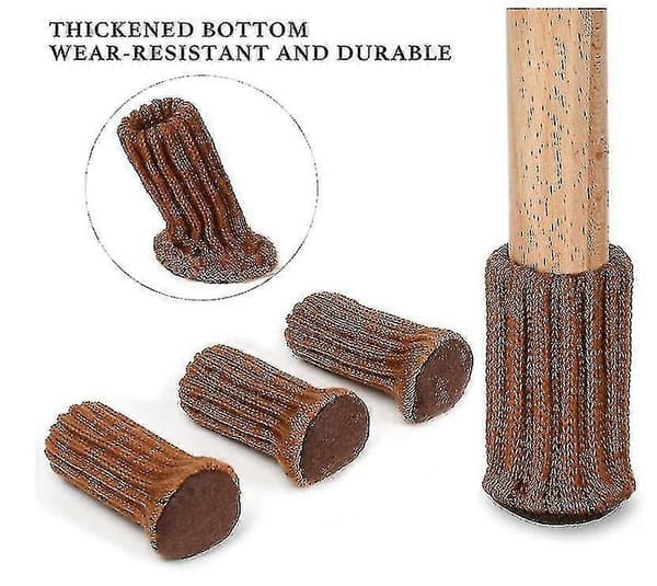 16-pack stolsbensskydd stickade möbelstrumpor Brown