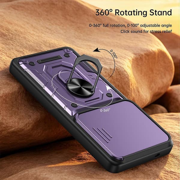 Nanshan Armor Sliding Camshield Ring Holder Telefonfodral Blue For Galaxy S26 Ultra 5G