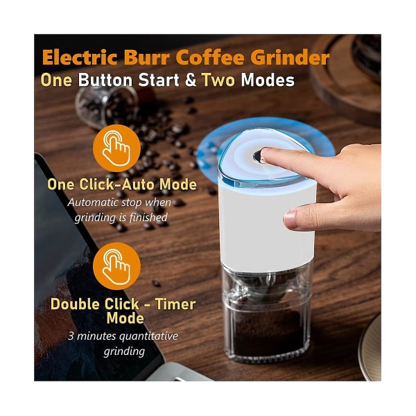 Elektrisk kaffekvern, automatisk konisk kaffebønnekvern med justerbar, bærbar kaffe G