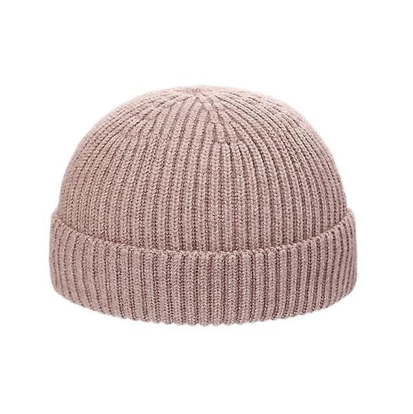 Efterår og vinter ensfarvet uldhat mænd og kvinder pullover hat varm kold hat