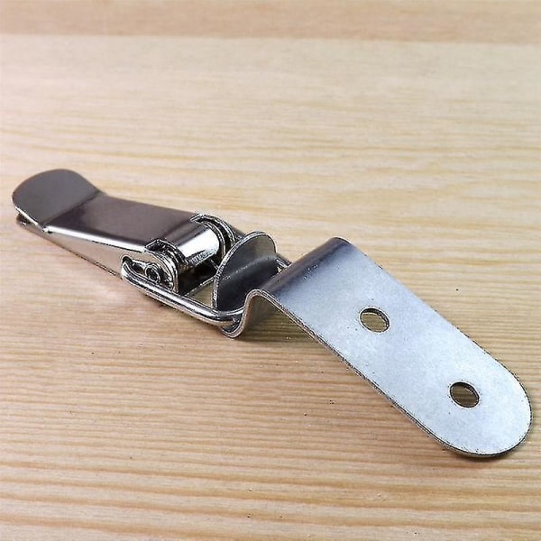 90 grader Duck-mouth Spänne Kroklås Rostfritt stål Fjäderbelastad Drag Toggle Spärrklämma Silver