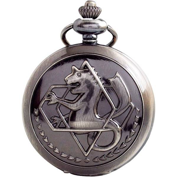 Fullmetal Alchemist Watch med Kedja Vintage Quartz Edward Elric Anime Watch Cosplay Tillbehör