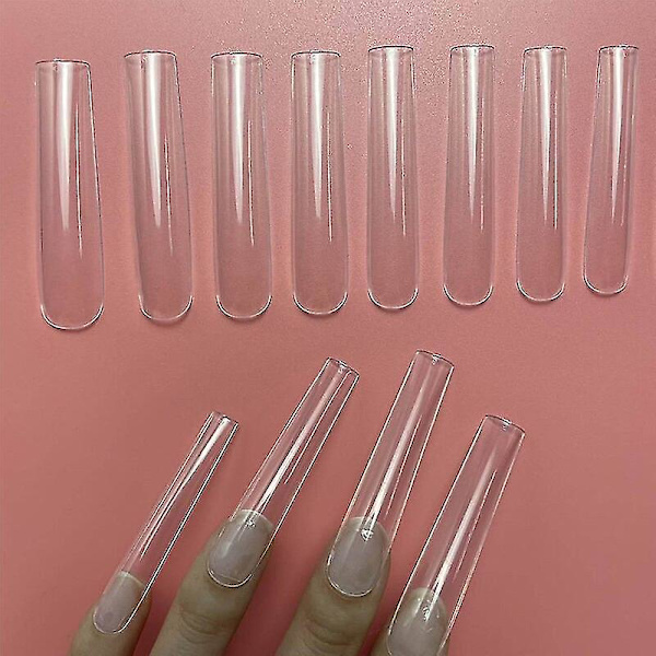 100/120 stk Professionelle superlange falske neglespidser Lang ballerina fuld fransk akryl neglespidser til forlængelse af negle 3XL Square 120 pcs