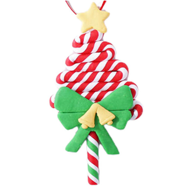 Jul Fake Lollipop Candy Cane Xmas Träd Hängande Ornament Hängen Holiday Home Dekoration Party Favors Supplies B 1pcs