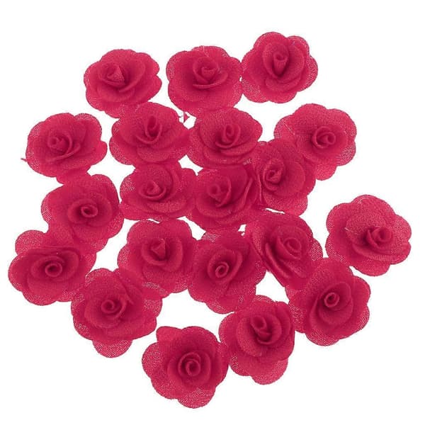 20 stk simulerte kunstige silkeblomst roseblomsthoder i bulk til hjemmebryllup Hot Pink