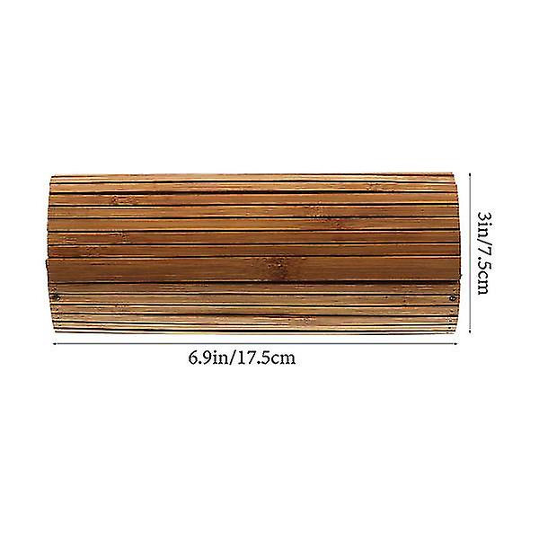 Splittersäker robust bambu glasögonlåda Bärbar handgjord oval solglasögonhållare