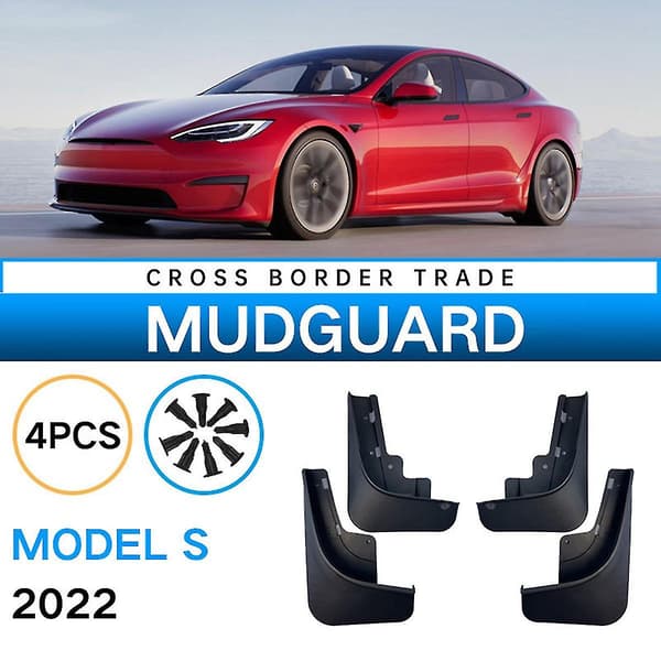 Bil Mudguards For Model S 2022 2023 Mud Flap Splash Flaps Mud Flaps Tilbehør