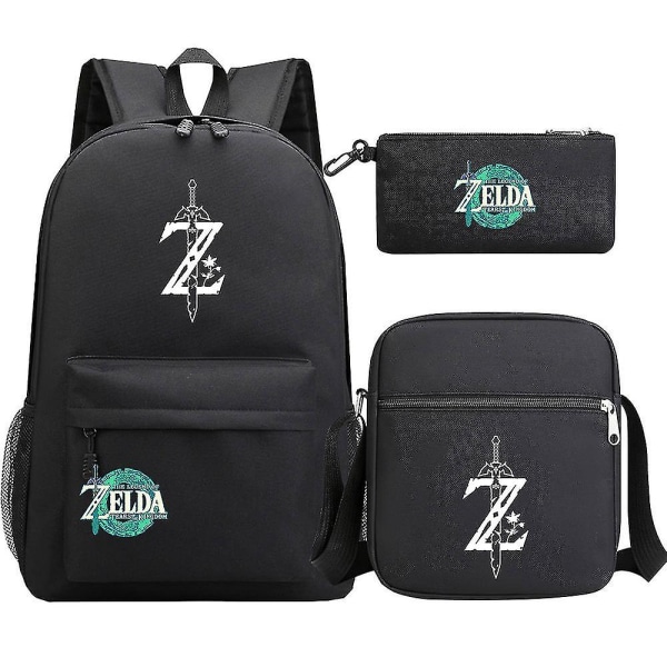 Zelda Kingdom Tears Print Teenage Student Skolväska Ryggsäck Set - Herr och dam axelväska Ensemble 10