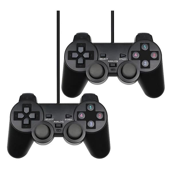 Kablet USB PC-spilcontroller til Winxp/win7/win8/win10 til PC-computer bærbar Sort Gamepad Joysti Black 2PCS