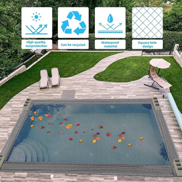 2025 Seneste Model 15x20ft Pool Løvnet Cover - Robust HDPE Mesh for Mousserende