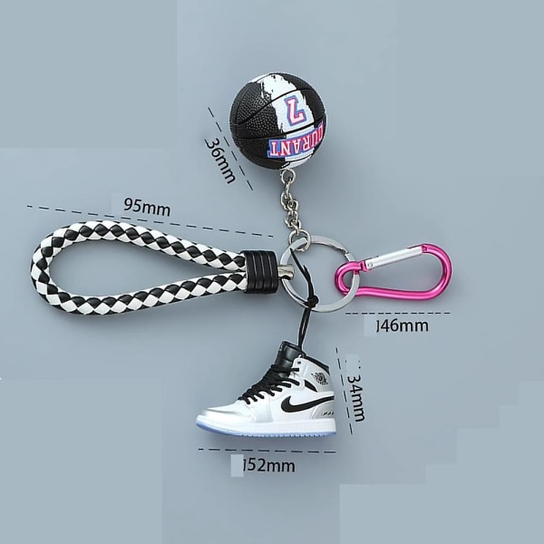 Classic 2022 1:6 Realistic Min 3d Jordan Basketball nyckelring med minisko, gul, 5 cm