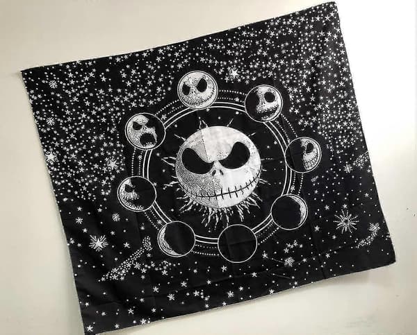 The Nightmare Before Christmas Gobeläng Väggbonad Stjärnklar Natthimmel Present