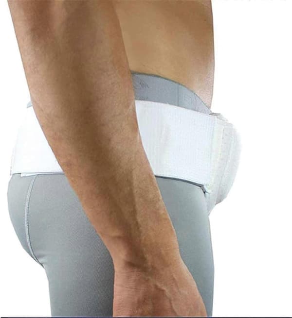 Hernia Belt for Men, Inguinal Hernia Support Left or Right Side to Keep Inguinal Hernia in Place from Bulging Out white