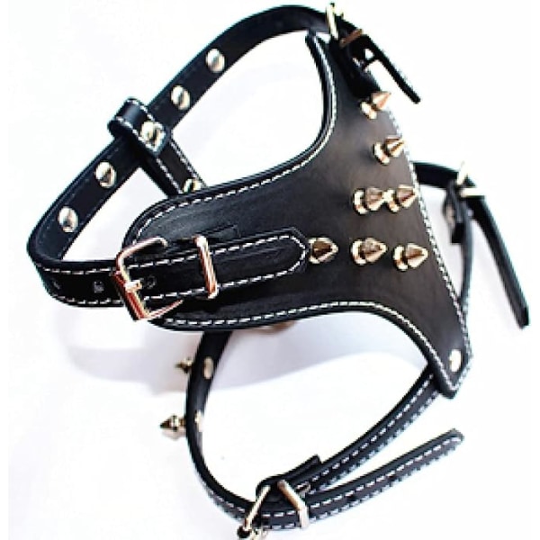 Punk hundsele PU läder dubbnitar Säker promenadhalsband Liten medelstor hundväst Seleband Husdjurstillbehör 3 färger,svart,bröst 35,,45 cm