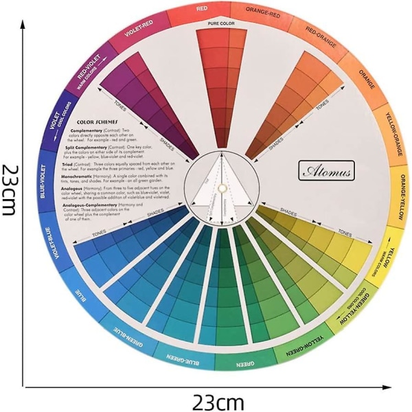 Färghjul Färgtavla Diagram Konstnärsfärgguide Verktyg För Målning & Nagel & Inredning
