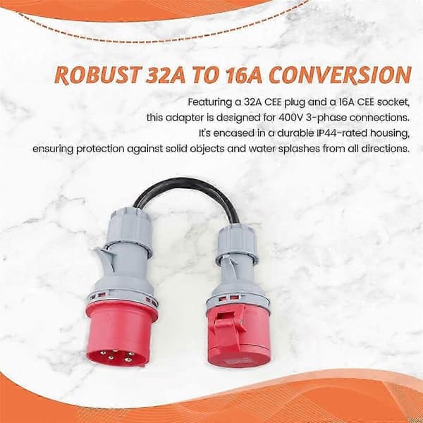Rød stift 32A han til 16A hun CEE-adapter-FF-