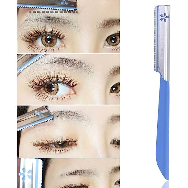 Tinksky 5 st Eyebrow Shaper Razor Trimmer Rakapparat Set (blå)