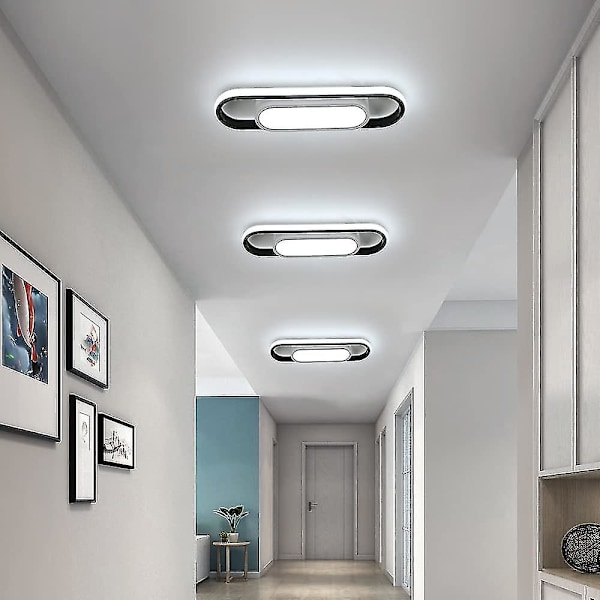 Moderne LED-taklampe, 24w 1800lm rektangulær taklampe, kaldt hvitt lys 6000k akryl taklampe for stue, soverom, kjøkken, gang