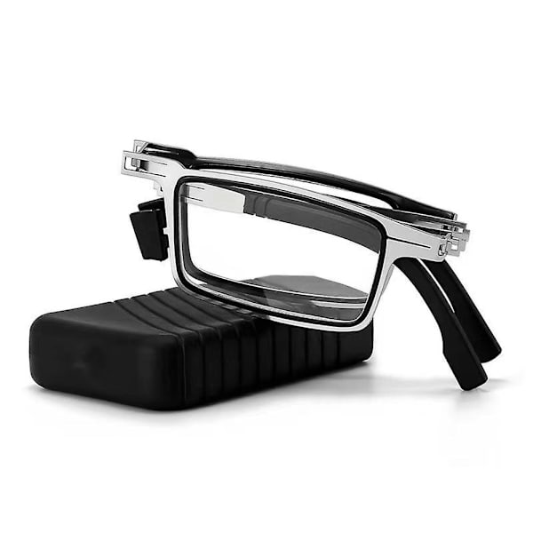 Menn Ultra Light Titanium Materiale Skrueløse sammenleggbare anti-blå lesebriller 100 degrees square