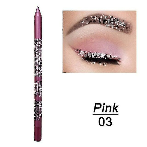 14 färger Långvarig Eye Liner Penna Vattentät Pigment Blå Brun Svart Eyeiner Pen Ögonmakeup Kosmetik 03 Pink