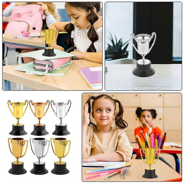 Mini-trofé Barn Plasttrofé for dekorasjonsbruk 6 stk sett