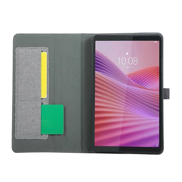 Stoftekstur Horisontal Flip Læder Tablet Etui Til Lenovo Tab K9 / Tab One Grey