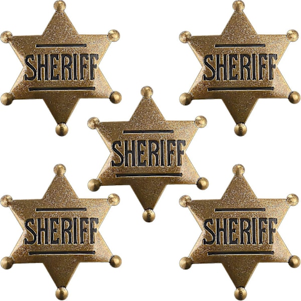 5 st metall sheriff gamla kostym leksak gynnar