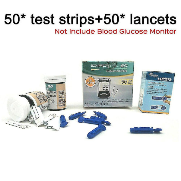 Blodsukkerovervåking teststrimler Diabetes teststrimler 50 x teststrimler+50 x lansetter-