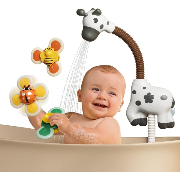 Babybadelekesett, dusjhode med 3 pakke sugekopper Snurreleker Småbarn Barn