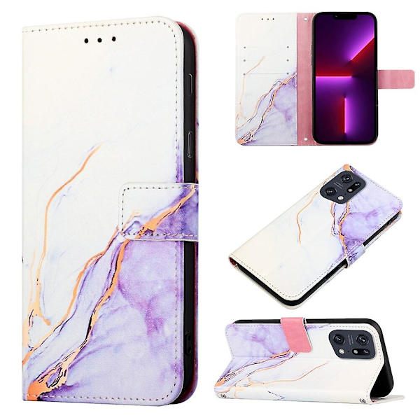 Case till Oppo Find X5 Pro Cover Wallet Marble Magnetic Case C5