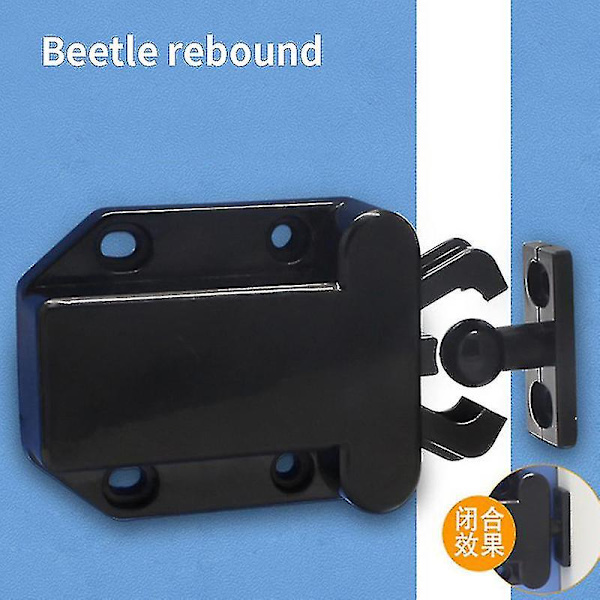 Rion 4/6 Push To Open Door Catch Keittiökaappi Kosketussalpa Vapautuslaatikko Kaappi Hfmqv Black