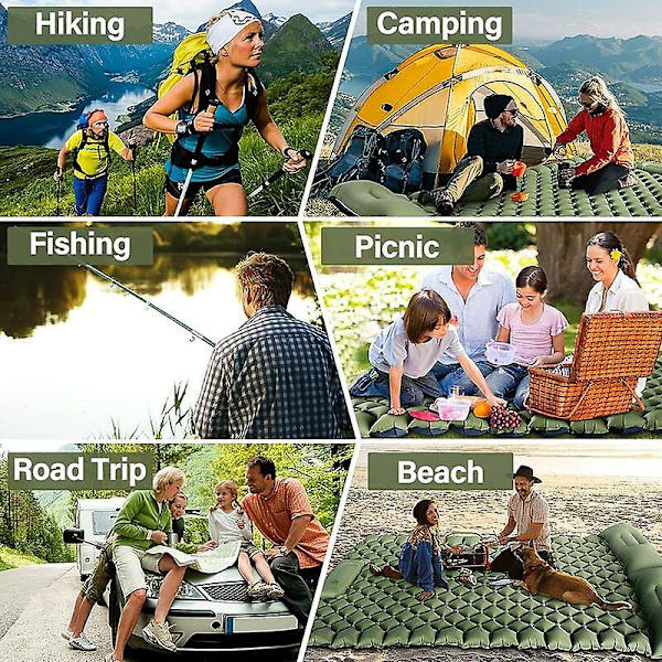 Uppblåsbar Camping Fotstöd Ultralätt 2 Personers Campingmadrass Med Kudde