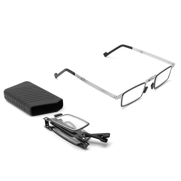 Menn Ultra Light Titanium Materiale Skrueløse sammenleggbare anti-blå lesebriller 100 degrees square