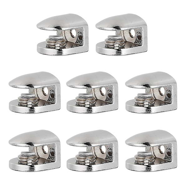 8 st Zine Legering Glasklämmor Fästklämmor Glasfäste för 6-8 mm tjocklek Cy Silver 2X2cm