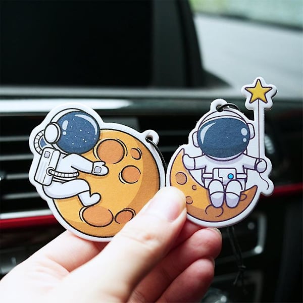 Suloinen sarjakuva Astronaut Hajuvesipala auton taustapeili Riippuva auton tuoksuosa Auton sisustustarvikkeet 2kpl|koristeet| C