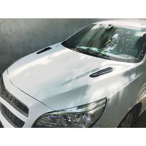2 stk Bil Simulering Shark Air Vent Universal Blank Sort Sport Racing Air Flow Vent Motorhjelm Hætte Sc