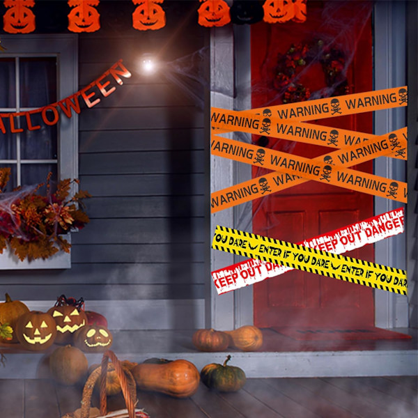 3 rullar Halloween skräcktejp Halloween Varningstejp Varning Tape Hazard Tape