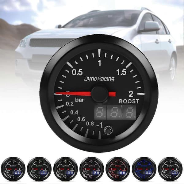 Turbo Boost Måler Dobbelt Display 2 Bar Med Boost Sensor 52mm 2 Tommer Turbo Trykmåler Til Bil-yvan f26