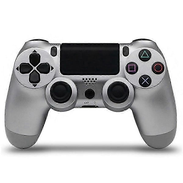 Trådløs PS4-controller Bluetooth Gamepad med Vibration, Ergonomisk Design til PS4-konsol - Lys Rød Multicolor Multicolor Silver