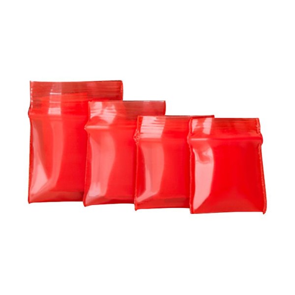 Tib 100st Röd/svart/blå/orange Tjocka Ziplock Påsar Knapp Mynt Små smycken Återförsäljningstillbehör Förvaring Förpackning Plastpåse Red 2.5x3cm