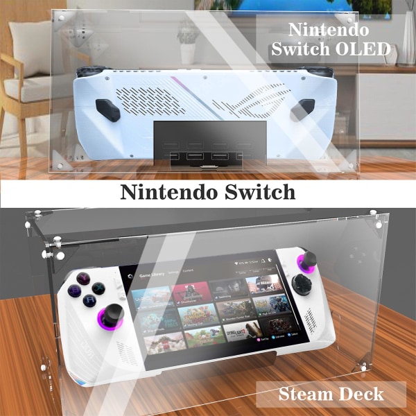 Gjennomsiktig støvdeksel Spillkonsoll Akryl Display Box Holder For Rog Ally Console For Steam Deck Console