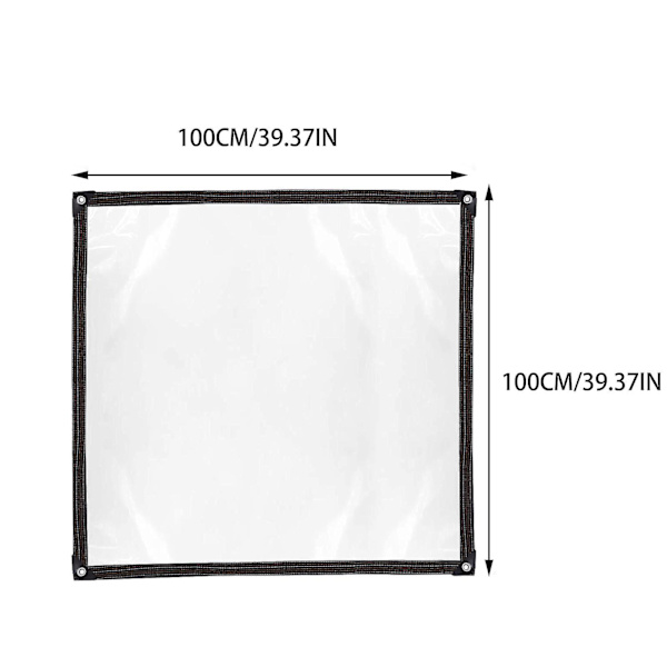 Klar presenning, dæksler og alle klare presenninger lavet af vandtæt og rivefast vinylbelagt pvc-materiale 1x1m