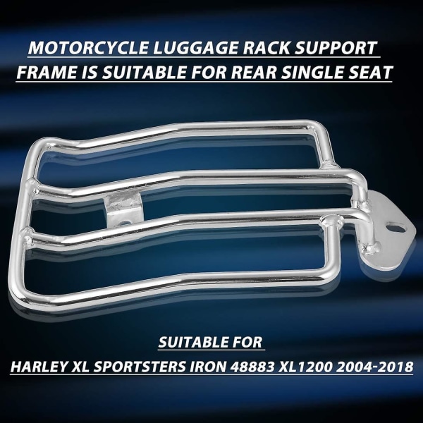 Støtteramme for motorsykkelbagasjeholder Egnet for enkeltsete bak Egnet for Harley Xl883/1200 X48 Soft Tail1stk-sølv