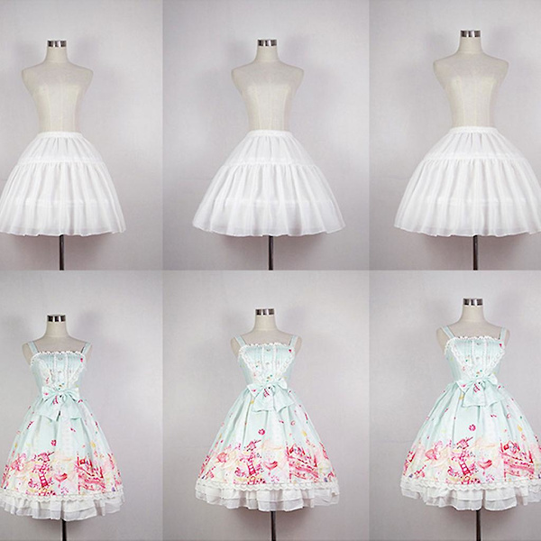 Cosplay Fish-bone Kort kjol Lolita Carmen Slip Liner Söta tjejkjolar Adjusta Black