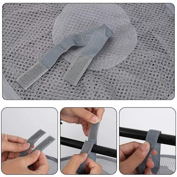 Hanging Storage Net, Hanging Toy Storage, 4-Layer Mesh Storage Basket Foldable Space-Saving Organizer for Soft Toys Clothes